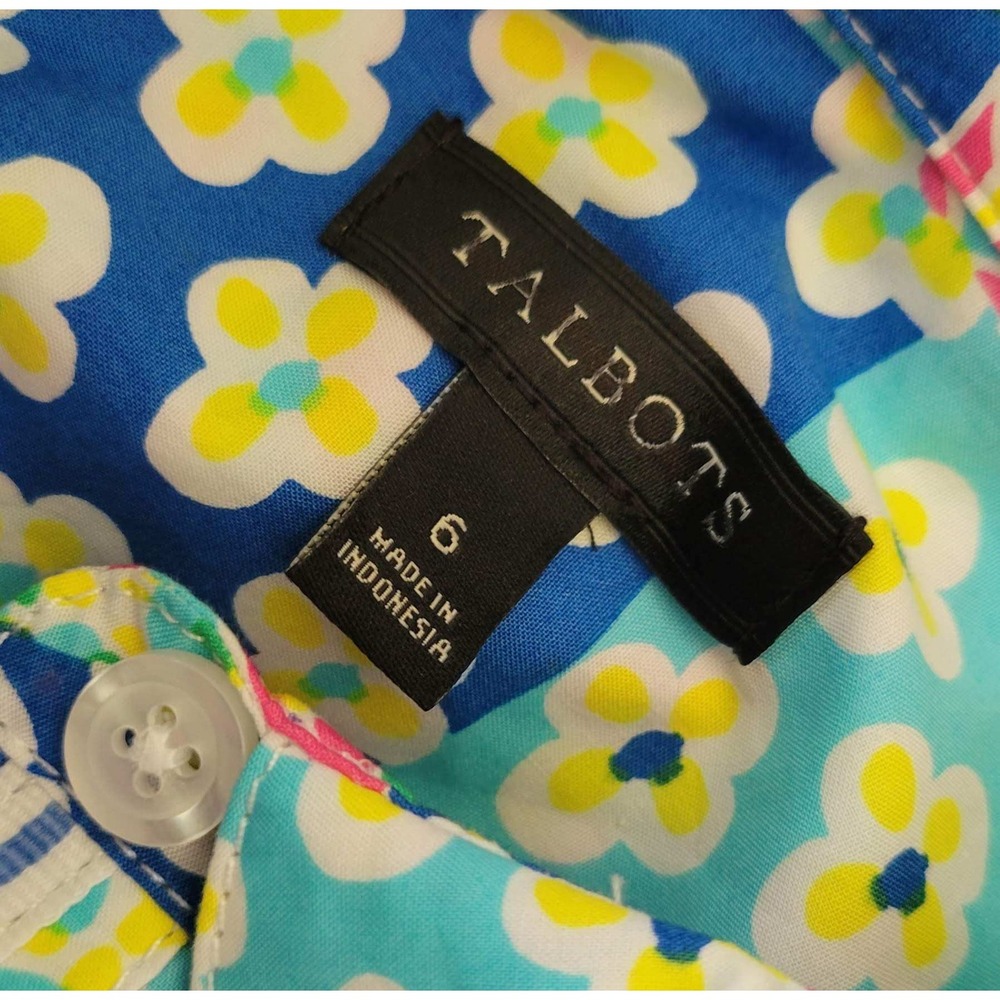 Talbots Island Patchwork Belted Shirt Dress - Picture 3 of 7